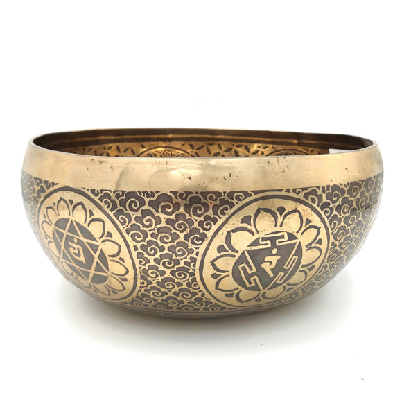 手工花紋缽 Singing Bowls - Engrave Handmade 4908